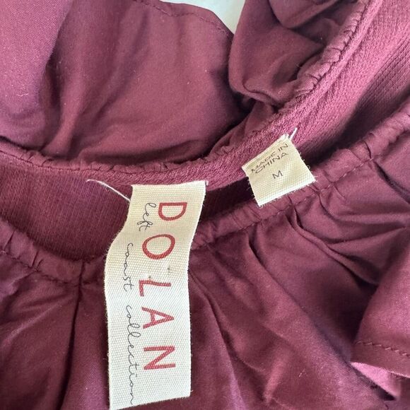 Anthropologie Dolan Left Coast Collection Ruffled V-Neck Top blouse ribbed M - Picture 4 of 7